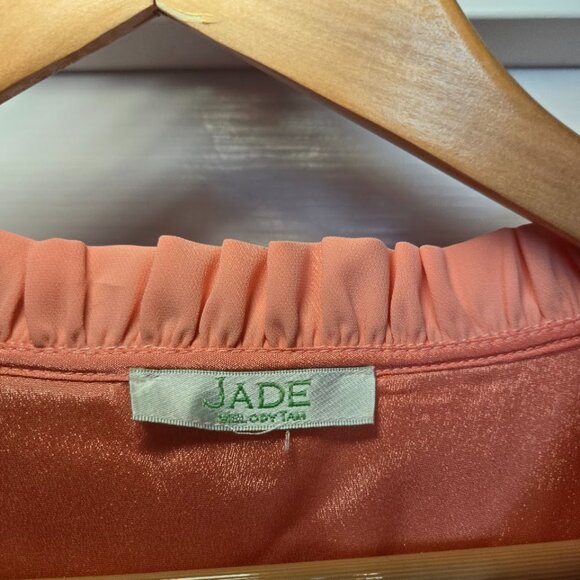 Jade by Melody Tam Women’s Dress Colorblock Tiered Ruffle Sleeve Size L - Picture 2 of 5